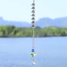 H& D семь слонов стеклянный Турецкий Дурной глаз защита дома Шарм-висячие украшения Настенный декор Suncatcher с кристаллами орнамент