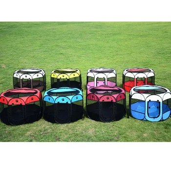 

NEW Portable Folding Pet Tent Dog House Cage Dog Cat Tent Playpen Puppy Kennel Easy Operation Octagonal Fence Outdoor suppl W245