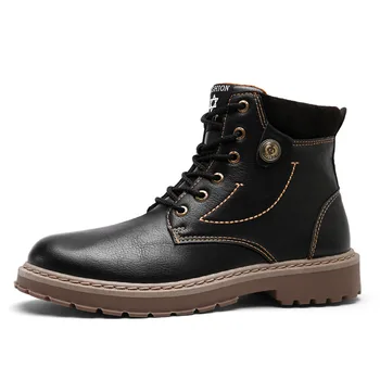 

Winter Men Shoes 2020 Classic High Top Martin Boots Men All Black Anti Slip Safety Work Shoes Men Botas Impermeables Hombre