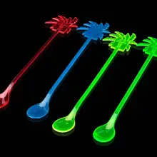 Кухонные барные принадлежности барные инструменты конфетного цвета Акриловые кокосовые пальмовые коктейли совок для льда фруктовый сок muddlers 60 шт./партия