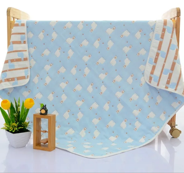 Муслин Хлопок Детские пеленки для новорожденных Одеяла Детские 6 слоев марли для ванной полотенца постельные принадлежности Стёганое