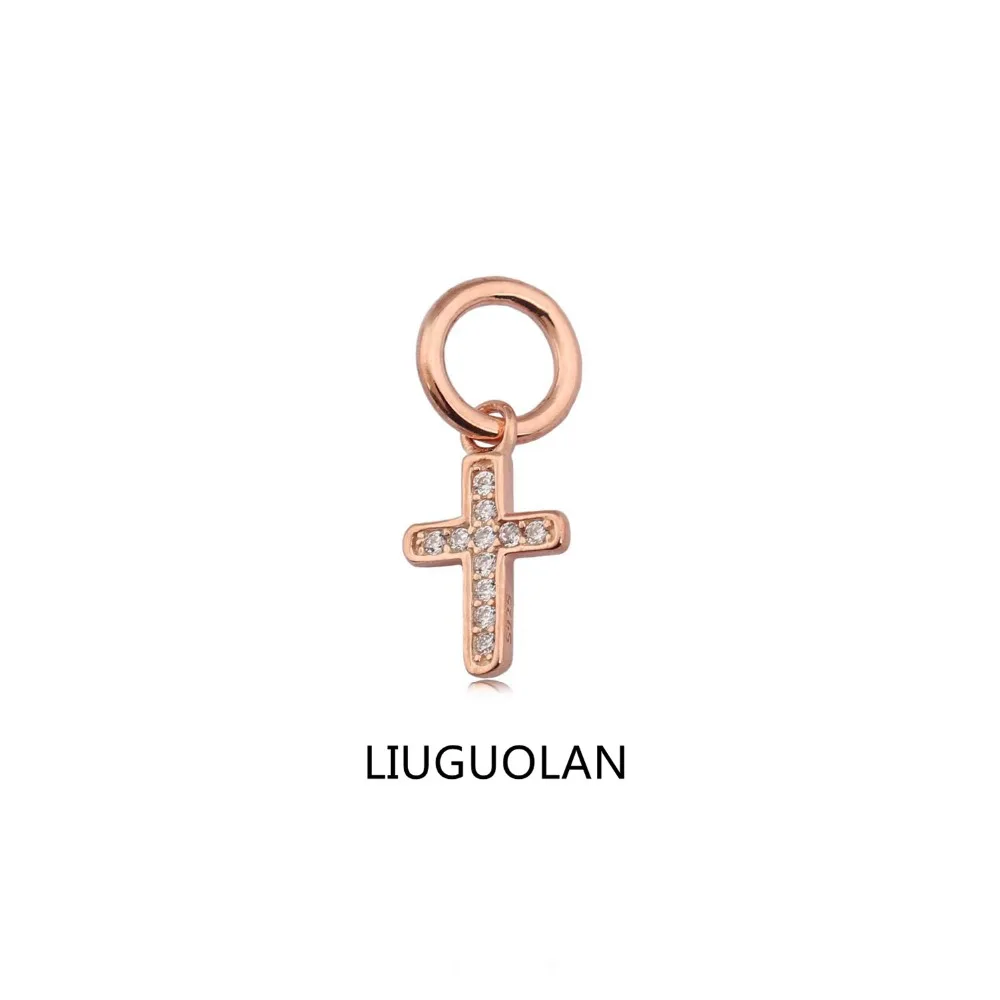 LIUGUOLAN Rose 100% 925 sterling silver charms 2018 new cross ten slide pendant dangle beads for bracelets with logo letter | Украшения и