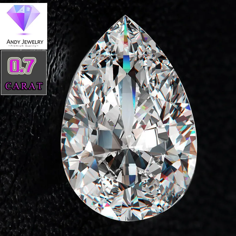 

old mine cut white color 7*5mm 0.7 ct moissanite water drop shape loose moissanite