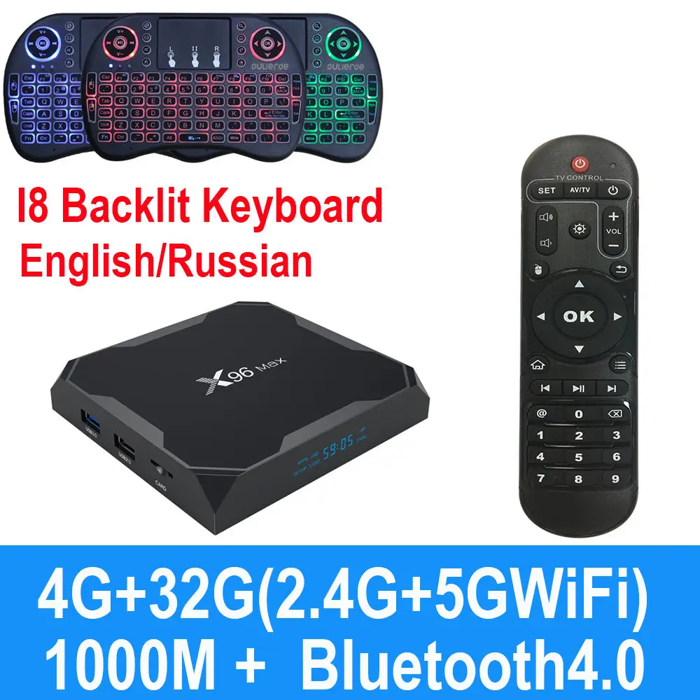 X96MAX 4 Гб 64 ГБ Android 9,0/8,1 ТВ-приставка Amlogic S905X2 4K H2.65 1000 м 2,4 ГГц/5 ГГц wifi смарт-приставка медиаплеер BT4.0 - Цвет: 4GB32GBi8