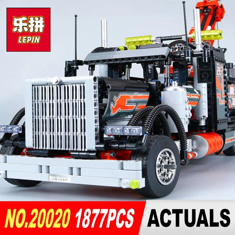 

LEPIN 20020 1877pcs technic series The American heavy container trucks Model Building blocks Bricks Compatible LegoINGlys 8285
