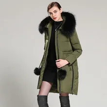 Plus size Real fur Hooded 90% Duck down coat 2016 Winter Jacket Women down jackets long Women’s thicken down coats outerwear