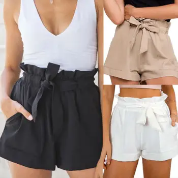 

Bottom Clothes 2018 Women Sexy Casual High Waist Crepe Shorts Summer Solid Loose A line Shorts Bottom Clothes