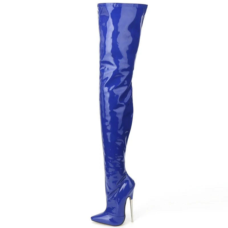 Boots Crotch Stiletto Heels Patent Leather Stretch Thigh High Plus Size For Women Winter women high heel boots
