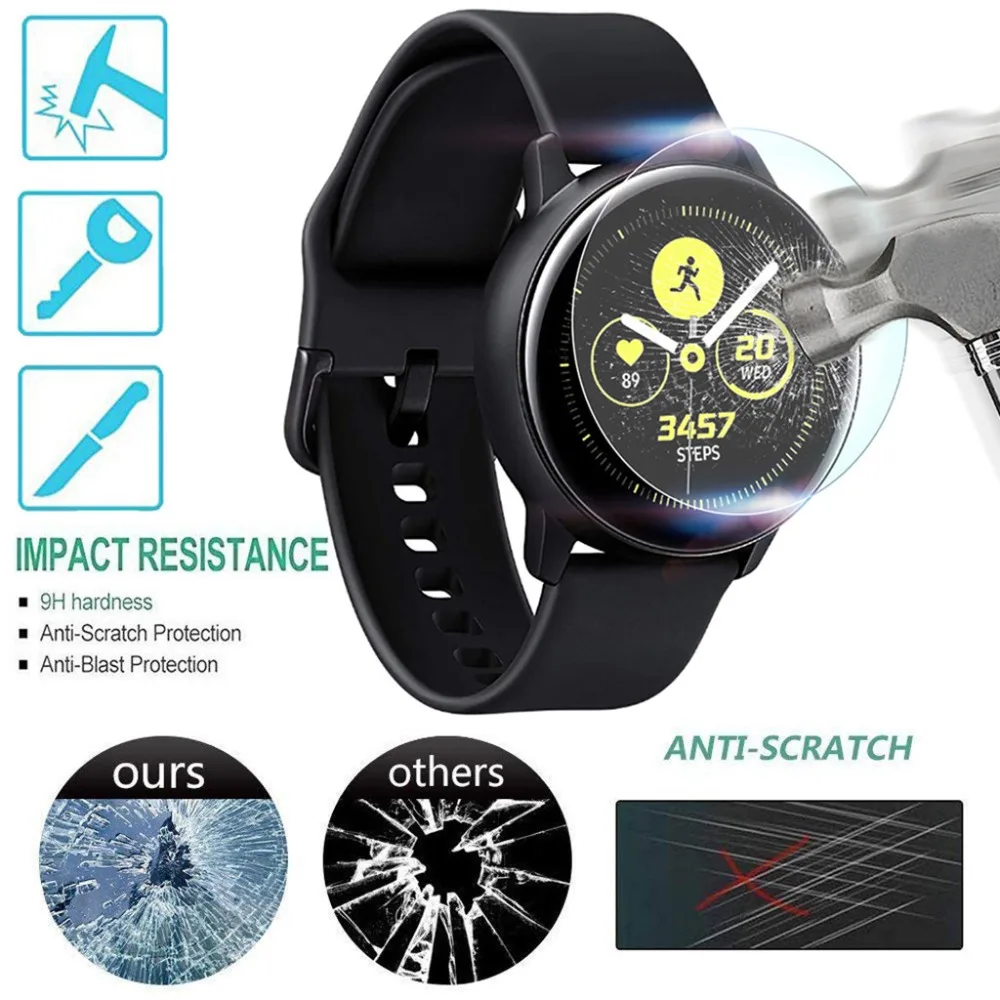 

2Pcs Explosion-proof/Tempered Glass/Explosion-proof TPU Screen Protector For Samsung Galaxy Watch Active Smart watch accessories