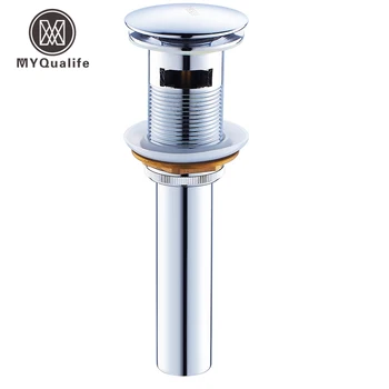

Free Shipping Chrome Pop Up Sink Drain With Overflow Brass Waste Drainer for Basin Sink
