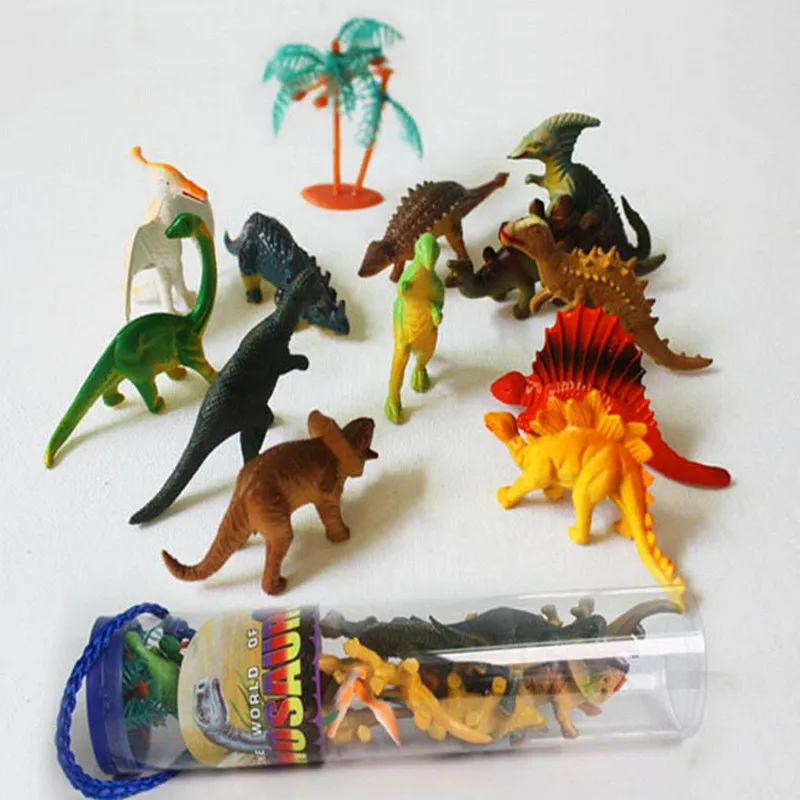 

2017 12pcs Set High Quality Interactive Plastic dinosaur model Small Figure Action Toys for Baby Boy Girl Gift