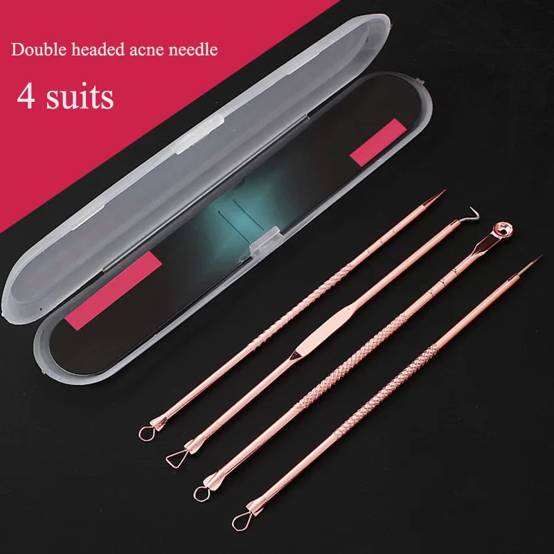 

4 Pcs Acne Blackhead Removal Needles Stainless Pimple Spot Comedone Extractor Cleanser Beauty Face Clean Care Tools For Women