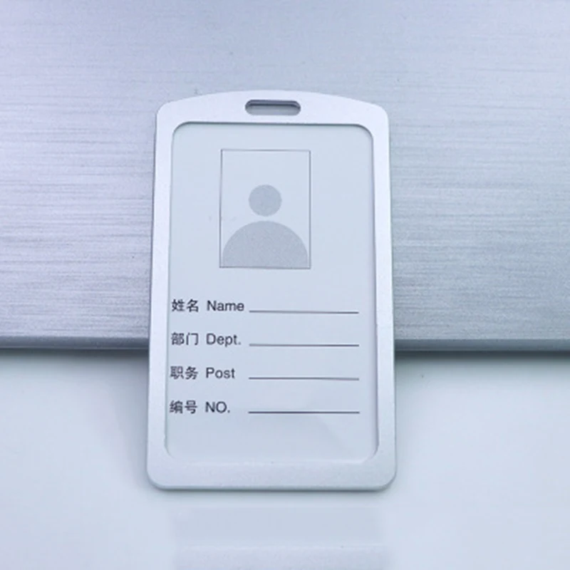 

Aluminum alloy work certificate card set aluminum alloy badge metal work card badge lanyard badge card custom Solid