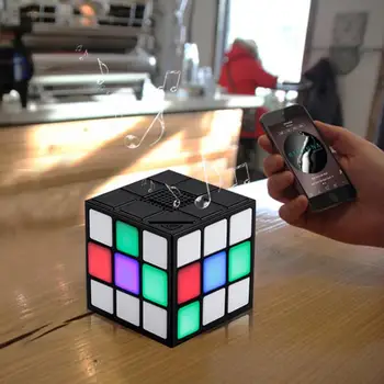 

New Stylish Mini Magic Cube-Shaped Colorful Wireless Portable Bluetooth Speaker LED Flash Light with TF Card Handsfree
