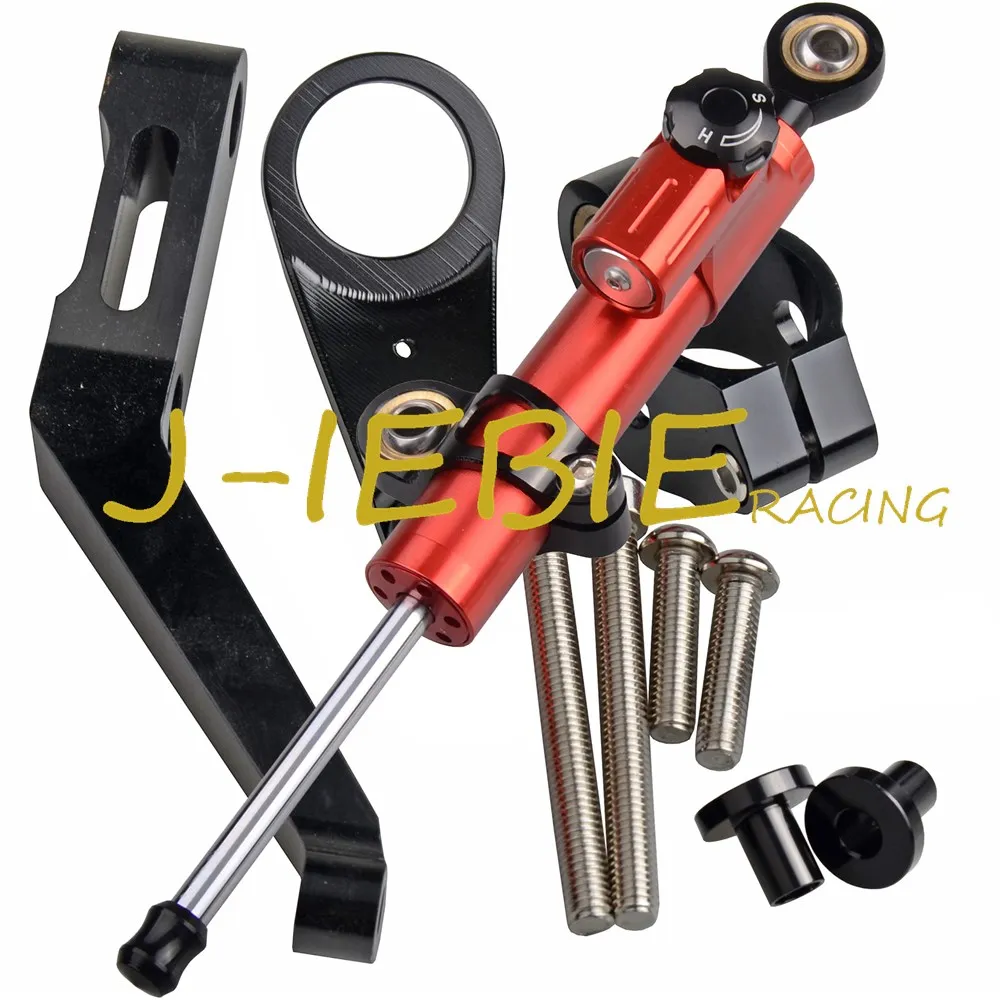 CNC Steering Damper Stabilizer and Black Bracket Mounting For CBR954RR