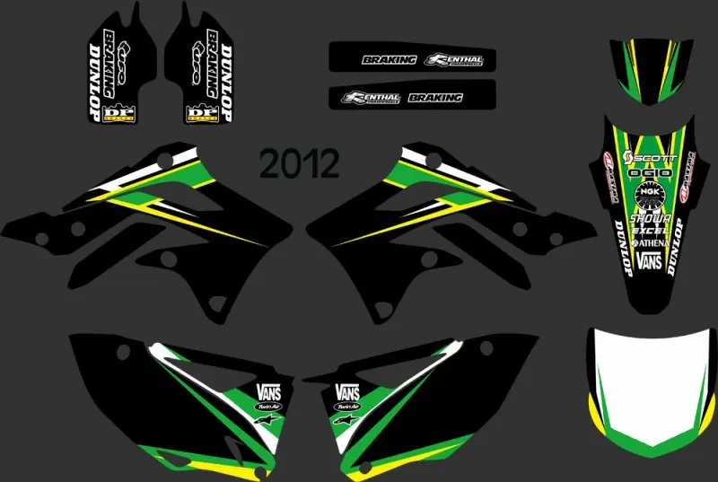 

New Style (0247) Power TEAM GRAPHICS & BACKGROUNDS DECALS STICKERS Kits for Kawasaki KX450F KXF450 2012 KXF 450 KX 450F