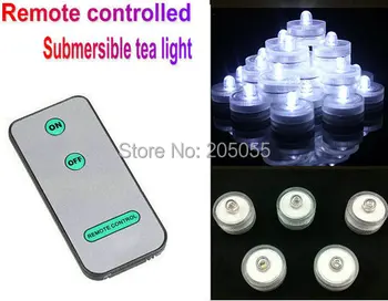 

10PCs/lot REMOTE CONTROLLED Floralyte Submersible LED teaLight w/controller waterproof wedding Tabble decor Xmas Valentine party