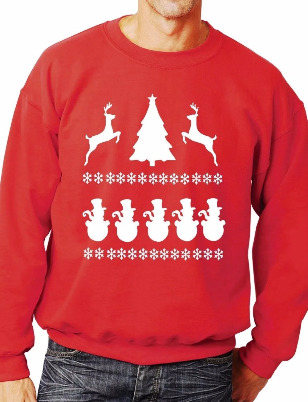 Christmas Scene/Reindeer Sweatshirt/Jumper Unisex Christmas Gift More Size and Color E181-in 