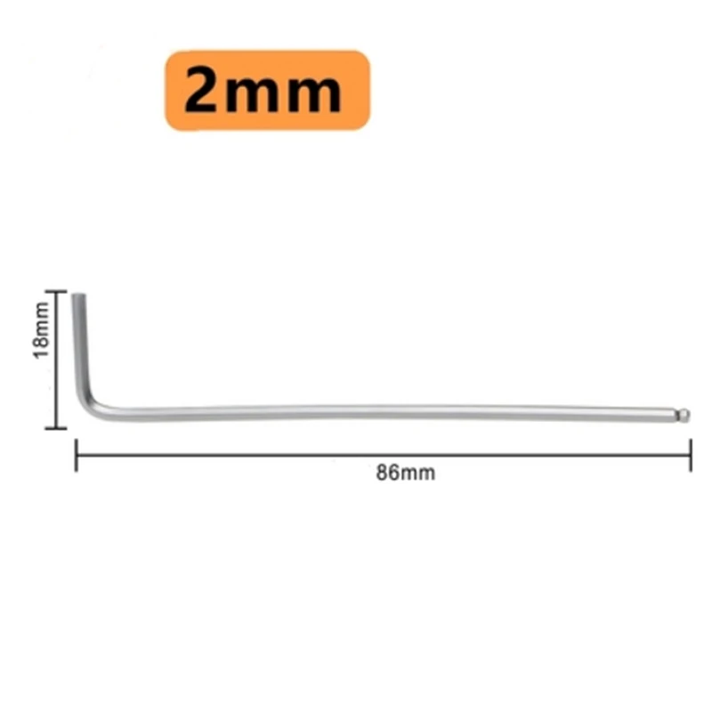 1 шт. 1,5 мм-22 мм шаровой конец шестигранный динамометрический ключ с двойной головкой l-образный шаровой головкой шестигранный ключ для ремонта автомобилей многофункциональный ручной инструмент - Цвет: 2mm x 2pcs