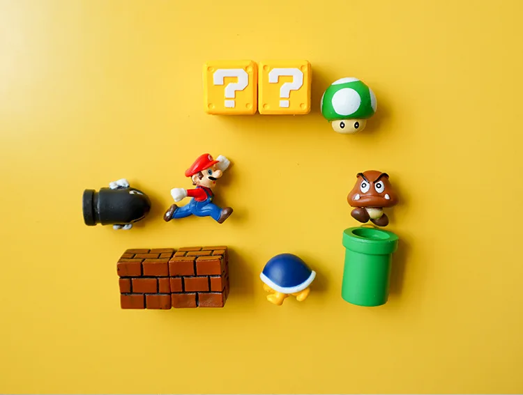 10 шт. 3D Super Mario Bros. Магниты на холодильник стикер сообщений смешные девочки мальчики для малышей детей студентов игрушки подарок на день рождения