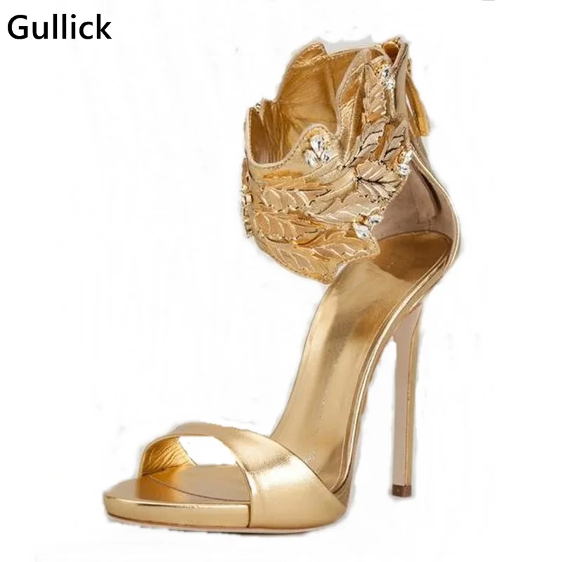 gold leaf high heels