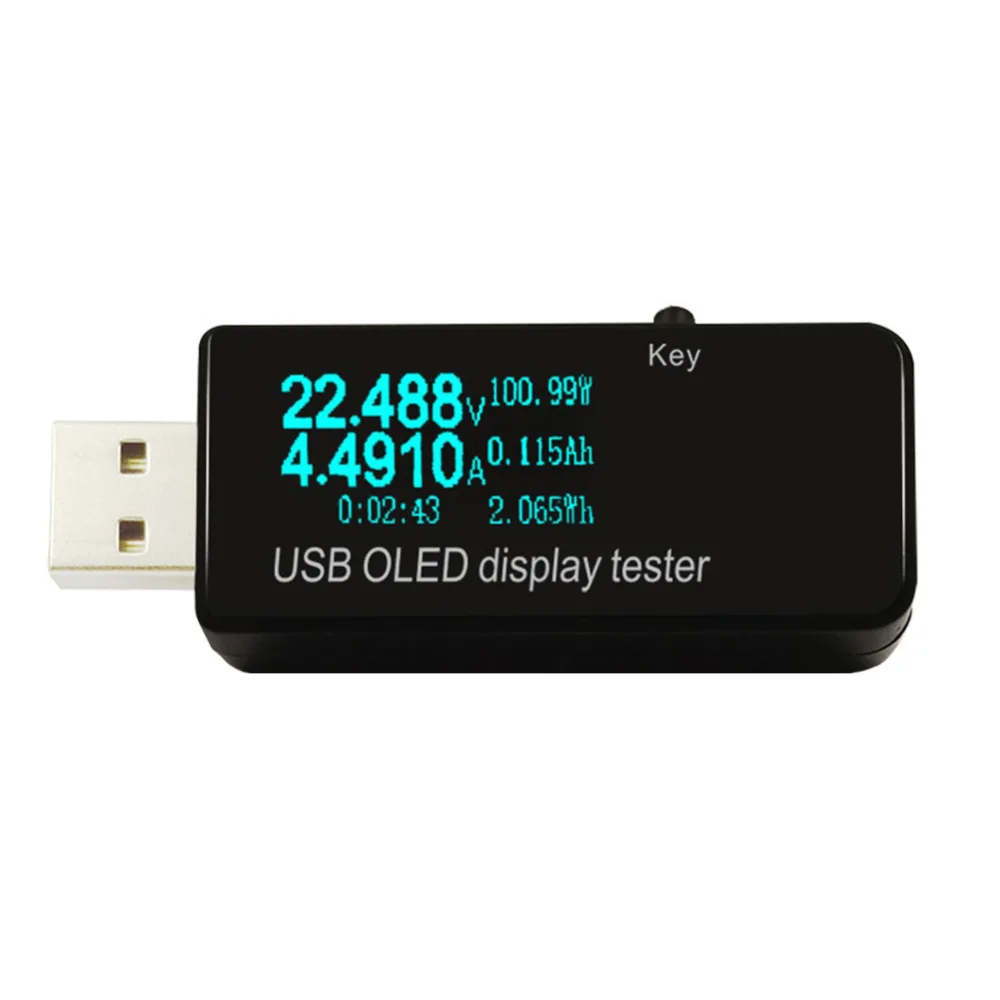 OLED USB Тестер Вольтметр постоянного тока Напряжение тока 128x64 м внешний аккумулятор Емкость батареи монитор qc2.0 телефон зарядное устройство детектор