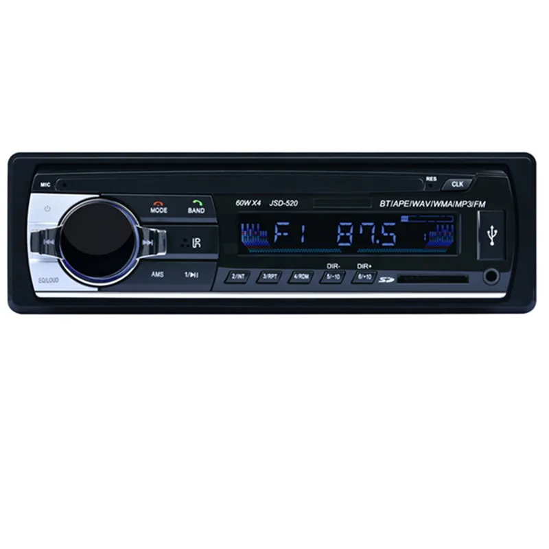 Авто Радио 1 Дин JSD-520 автомобильная стереосистема Bluetooth аудио MP3 Регистраторы USB SD Aux Вход автомобильное радио для машины мультимедийный плеер