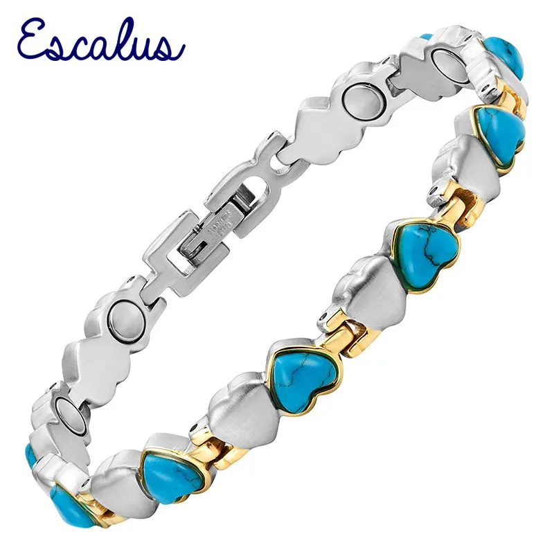 Escalus Ladies Classic Magnet Jewelry Heart Stone Bracelets For Women Silver Color Valentines Gift Bangle Magnetic Bracelet|stone bracelet|ladies braceletsbracelet bracelet - AliExpress
