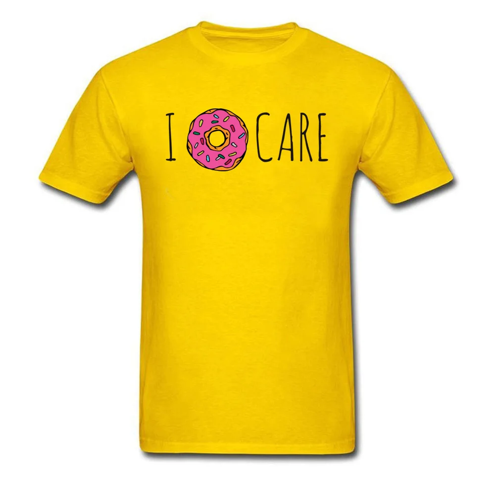 Personalized I Doughnut Care Men T-Shirt 2018 Hot Sale VALENTINE DAY Short Sleeve Round Neck 100% Cotton Tees Tops & Tees I Doughnut Care yellow