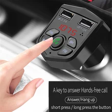 Bluetooth 5,0 Handsfree автомобильный комплект fm-передатчик 3.1A Быстрый двойной USB зарядное устройство ЖК цифровой вольтметр TF карта U диск AUX плеер