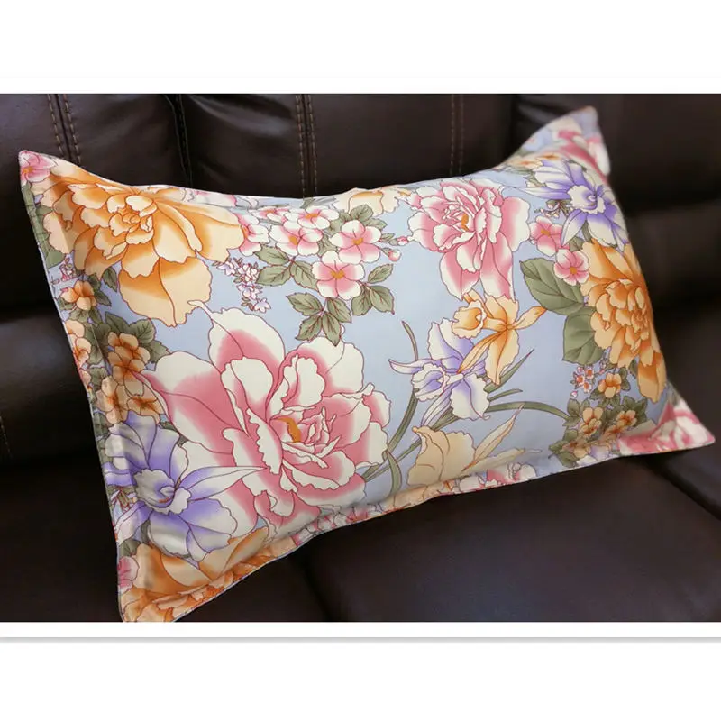 Free shipping 100 silk pillowcase 2 sides silk pillow case cover