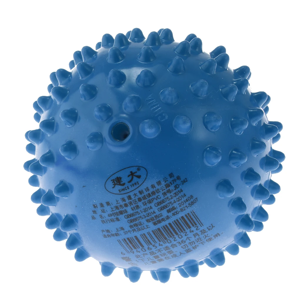 4 Inch Blue PVC Inflated Knobby Bouncy Ball Massage Sensory Ball Kids Toy