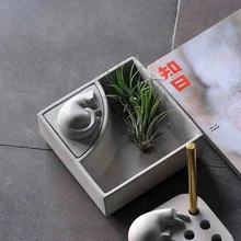 Забавный маленький ленивый кот бетона офисная коробка для хранения краткое цемента коробка для хранения