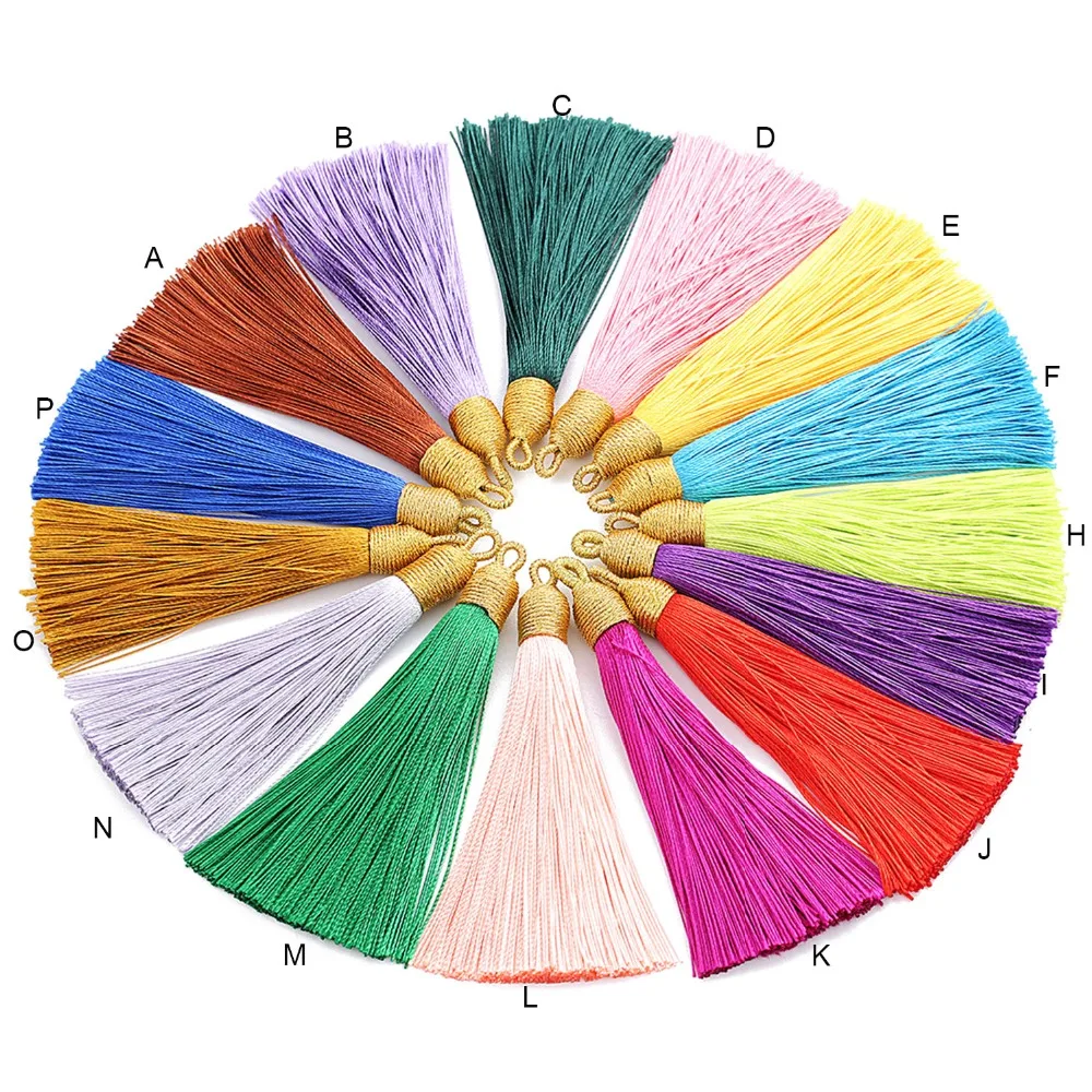 

10pcs 85mm Tassel Fringe Long With Hole Gold Silk Screw Thread DIY Pendant Jewelry/Dress Garment/Home Textile Accessories Craft