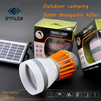 

Solar Waterproof Outdoor LED Light Mosquito Killer Lamp Night Light Insects Flies Pest Zapper Killer for Emergency Camping