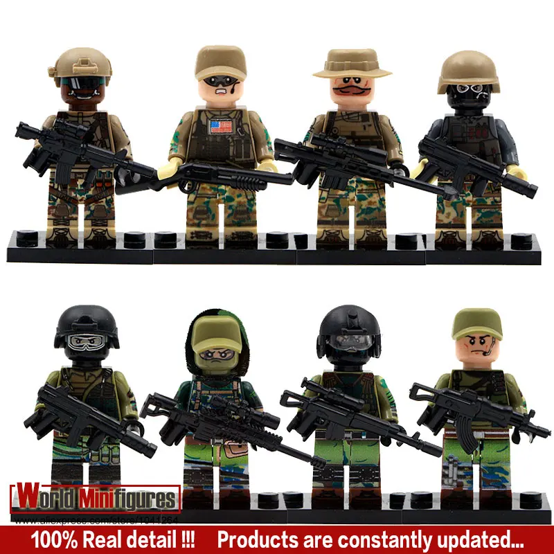 

World War Modern Military Bricks American Marines Russian Special Forces Army Figures Building Block Compatible Toy Legoing
