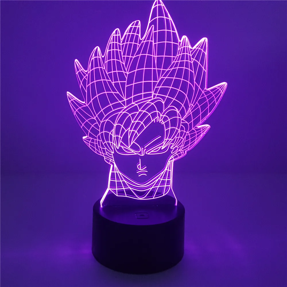 Dragon Ball Z Super Saiyan Sun Goku Action Figures 3D Table Lamp 7 Color Changing DBZ Night Light Boys Child Kids Baby Gifts