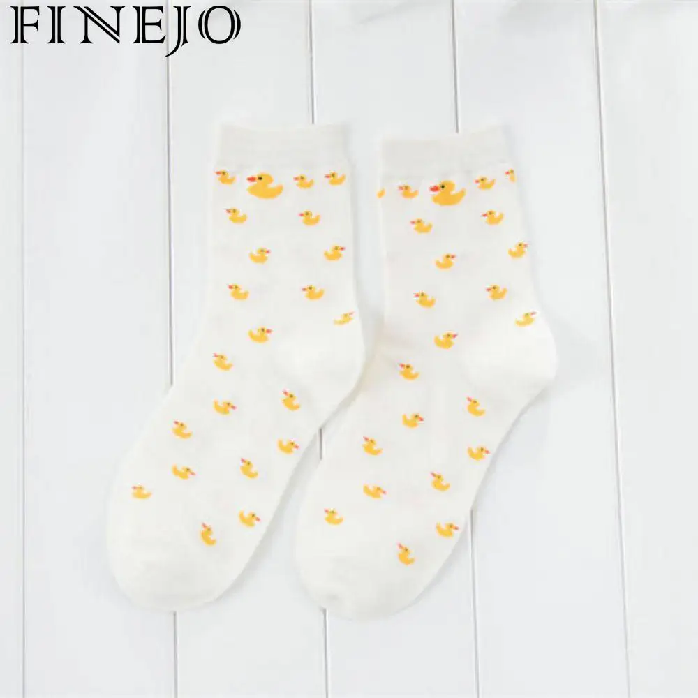 FINEJO/Женские повседневные носки до щиколотки милые хлопковые с забавными утками и