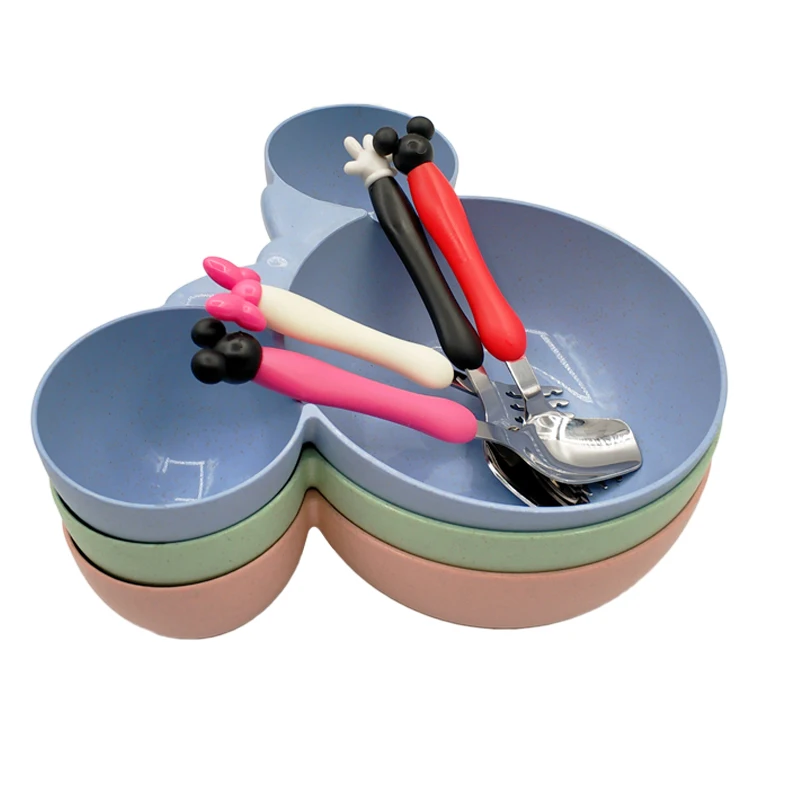 3Pcs Baby Wheat Tableware Solid Feeding Cartoon Dishes Baby Kids Training Bowl Plate Food Feeding Dinnerware Set for Children 3Pcs Baby Wheat Tableware Solid Feeding Cartoon Dishes Baby Kids Training Bowl Plate Food Feeding Dinnerware Set for Children