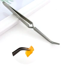 Зажим для наращивания ресниц из нержавеющей стали изогнутые пинцеты для удаления кутикулы украшения из страз Picker украшение для ногтей Инструменты