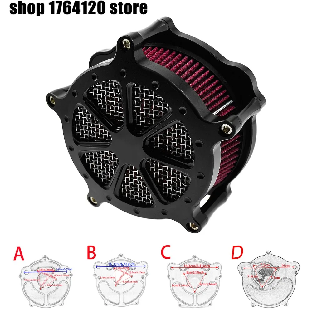 Motorcycle Venturi Air Cleaner Black Filter Red Element For Harley XL Sportster 04-19 Touring Softail 2000-2018 | Автомобили и