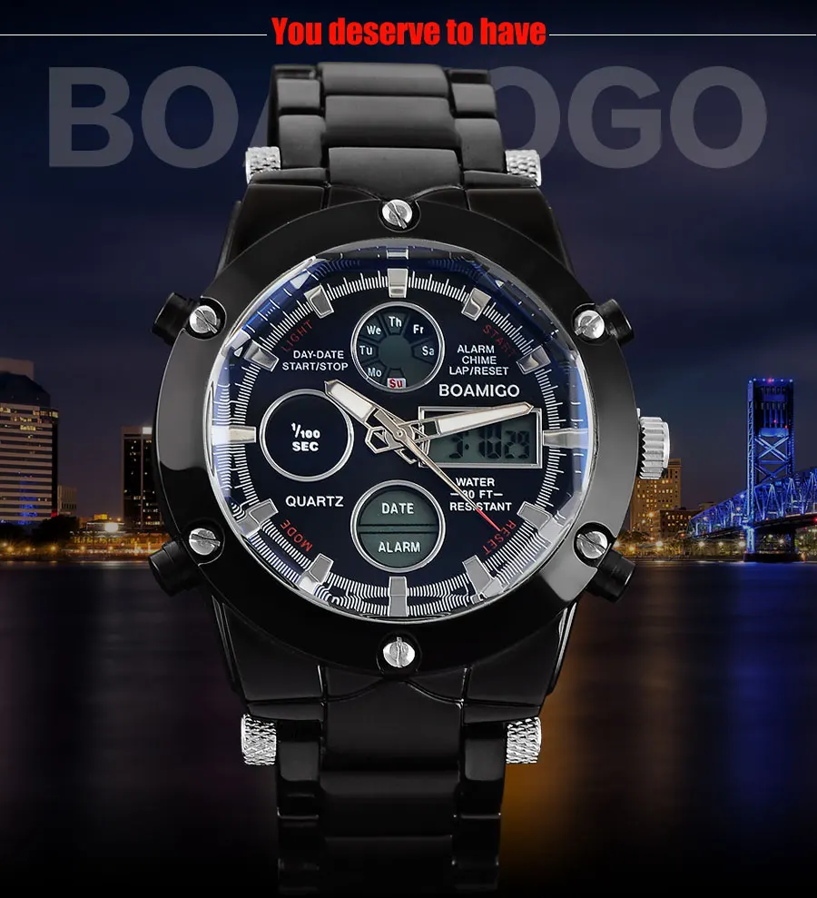 BOAMIGO, Топ бренд, мужские спортивные часы, мужские военные часы, сплав, светодиодный, цифровые часы, мужские водонепроницаемые наручные часы, Reloj Hombre