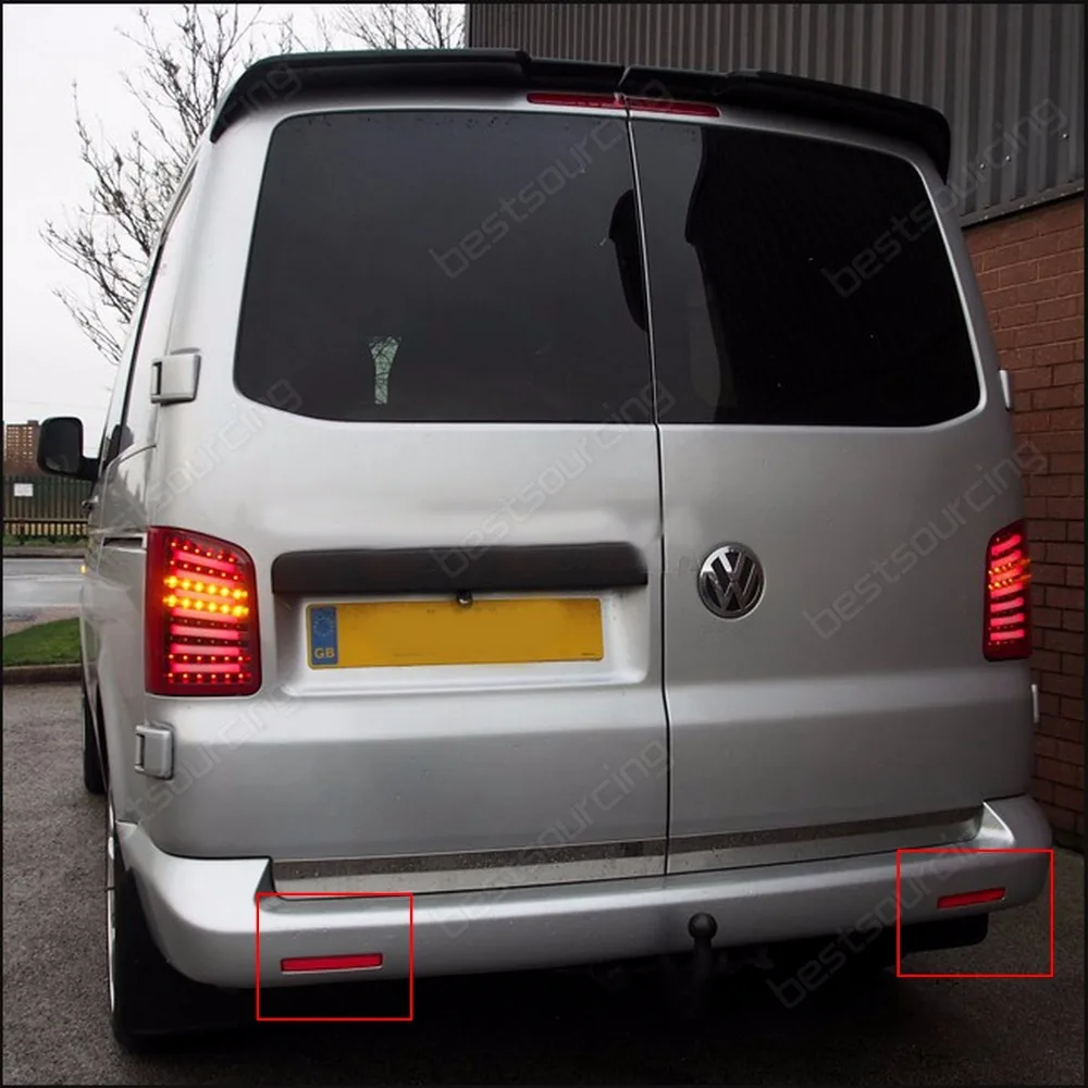 2x Red Lens paraurti posteriore riflettore luce OEM sinistra destra per 2003-11 Transporter T5 CARAVELLE Multivan