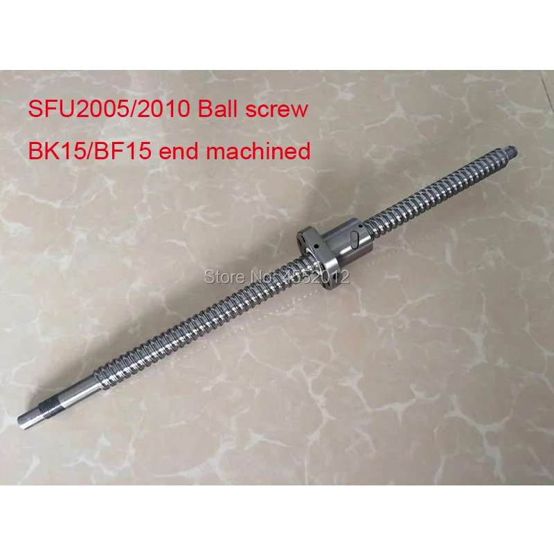 

20mm 2005 2010 Ball Screw Rolled C7 ballscrew SFU2005 SFU2010 1100 1200 1500 mm with one flange single ball nut for CNC parts