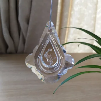 

200pcs 63mm Crystal Chandelier Prism Glass Drop Prism Transparent Nyoi Shape Crystal Chandelier Parts