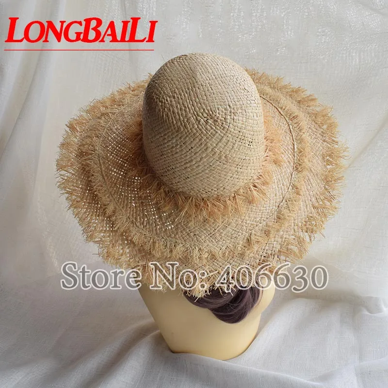 LongBaiLi Лето Повседневное 12 см Большой Брим соломенные из пальмового волокна женские солнцезащитные пляжные шляпы для Для женщин