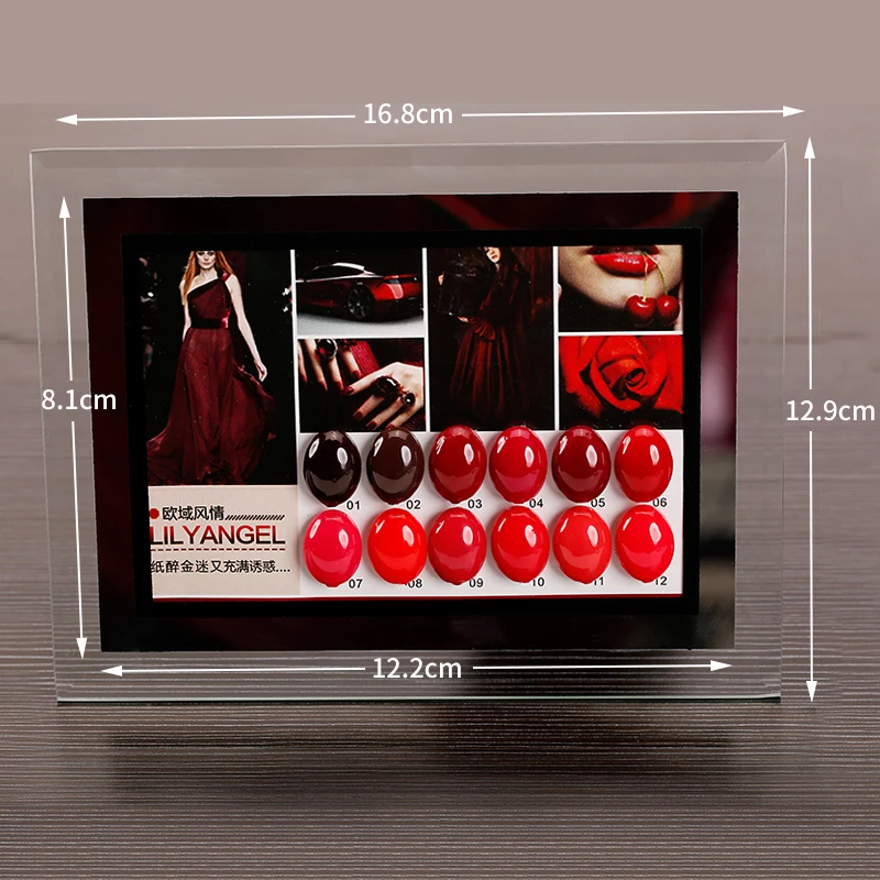 Nail shop supplies nail color card Glass Showing Shelf frame display