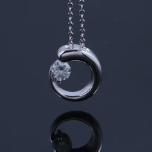 Luxury Quality 1 Carat ctw Lab Grown Round Cut Moissanite Dia mond 925 Sterling Silver Fashionable Pendant Necklace FreeShipping