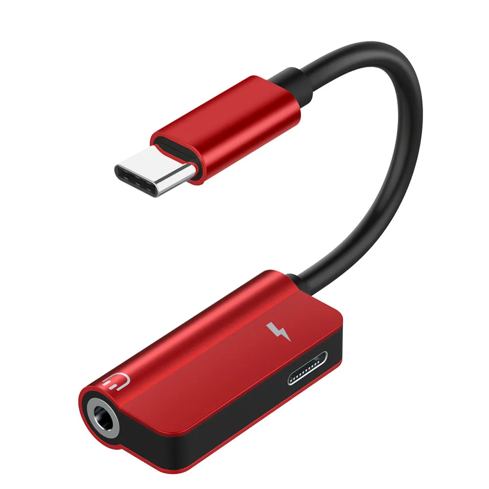 

USB Type-C Audio Charging Adapter 2 in 1 Type C to 3.5mm Headphone Jack + Charging Converter For Huawei XiaoMI Type-C Phone