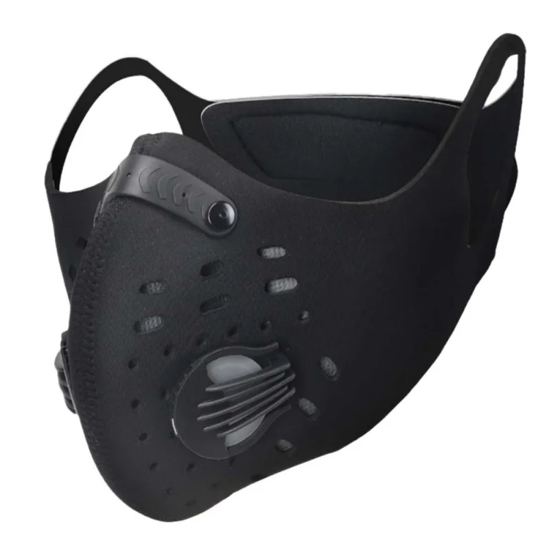 Активированный уголь велосипедная маска для лица половина лица горный велосипед BikeMasks пыленепроницаемый анти-загрязнения ветрозащитный чехол для лица - Цвет: Черный